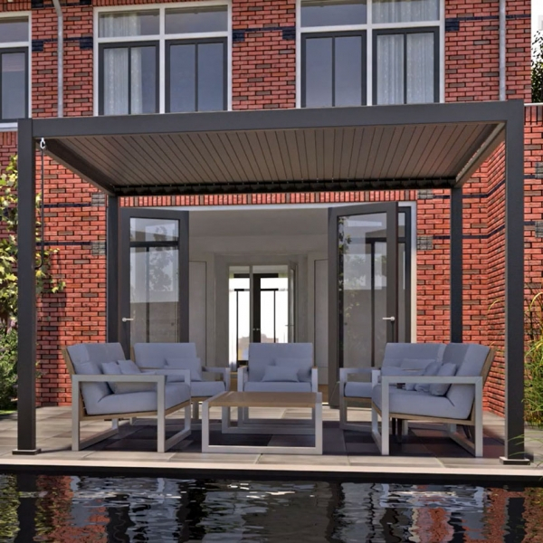 MIRADOR Pergola Anthrazit 360x360x250cm